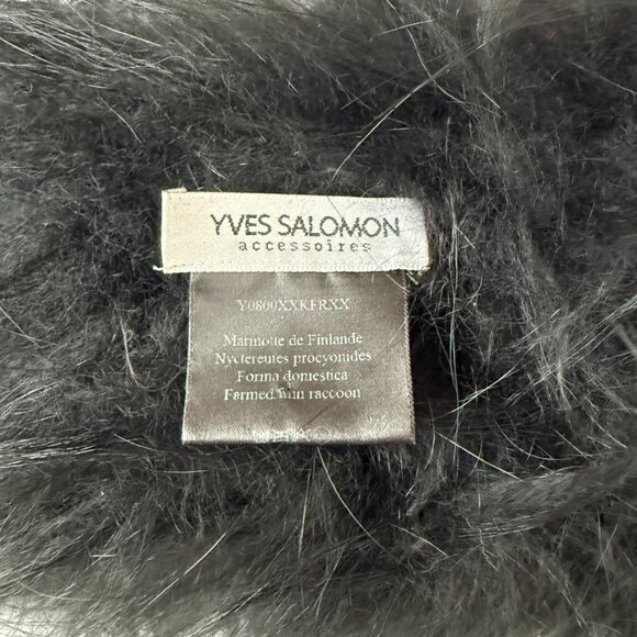 Yves Salomon Real Raccoon Fur Stretch Headband NWOT Made in France - Picture 3 of 5